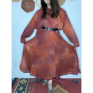 Maggie Shepherd Australia Skirt Blouse Watercolor Art Wear 80's Lagenlook  XL